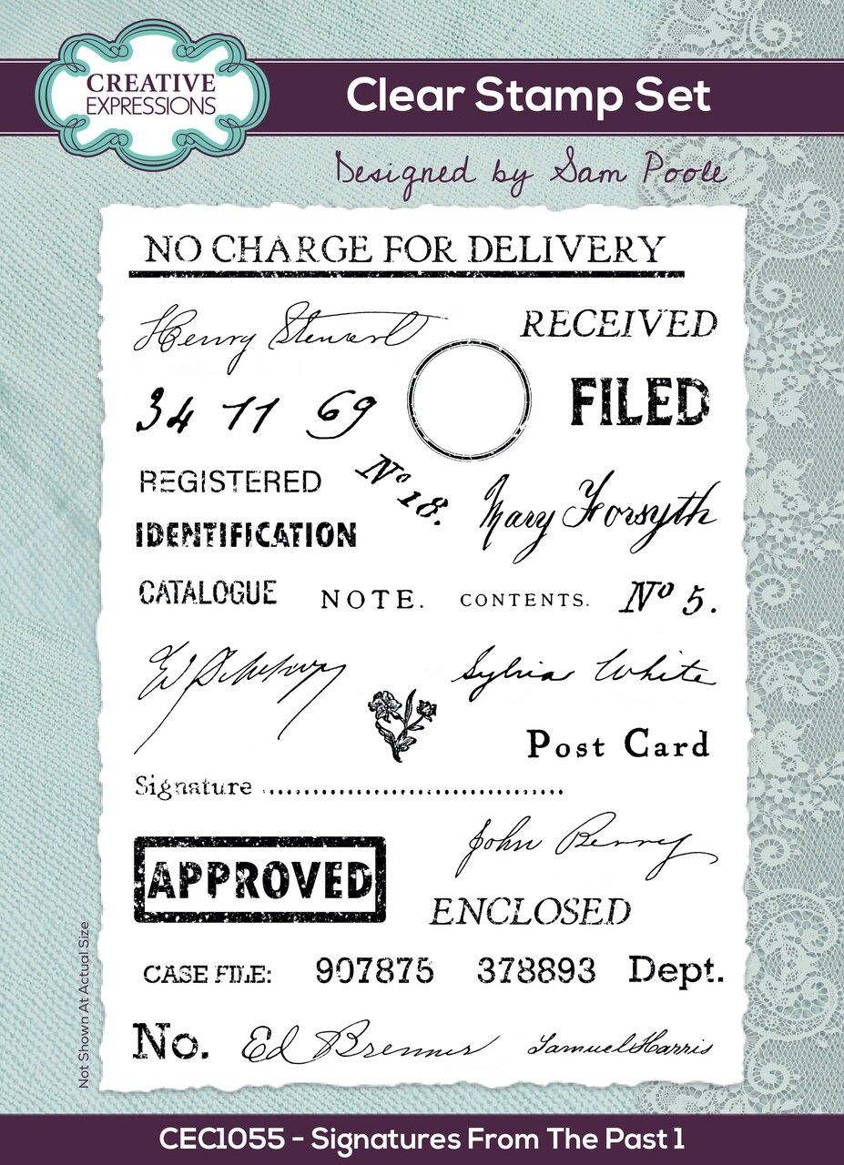 Creative Expressions Clear Stamp Set 6"X8" By Sam Poole-Signatures From The Past 1